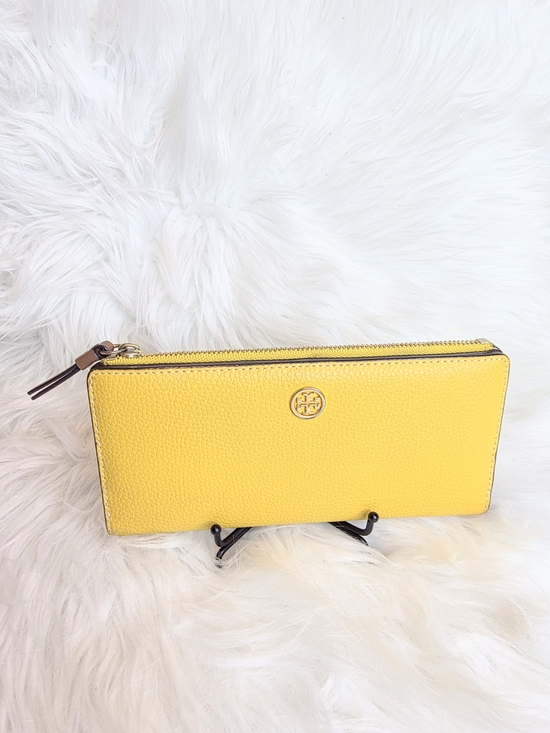 Tory Burch Handbags - Tory Burch Yellow Zip Continental Wallet with Multicolor Interior 💛